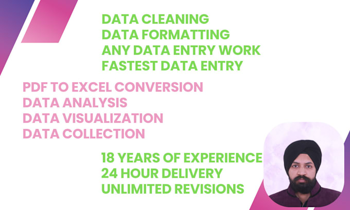 Gig Preview - Do excel data cleaning and formatting, any data entry work