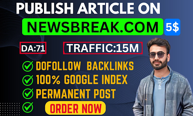 Gig Preview - Write and publish article on newsbreak, premium guest posting service