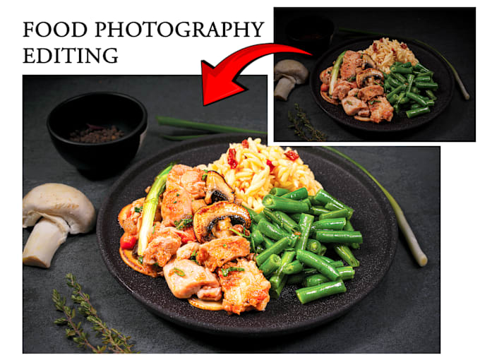 Gig Preview - High end food photo editor showcase your dishes beautifully