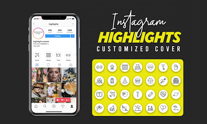 Gig Preview - Design custom icons for your instagram highlights covers