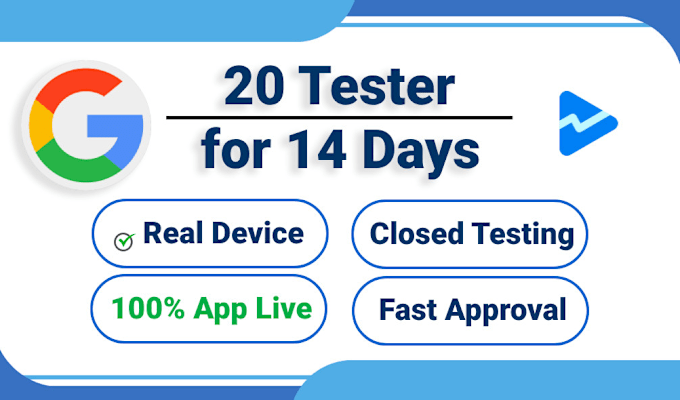 Gig Preview - Test app on 20 devices for 14 days with active testers via google play