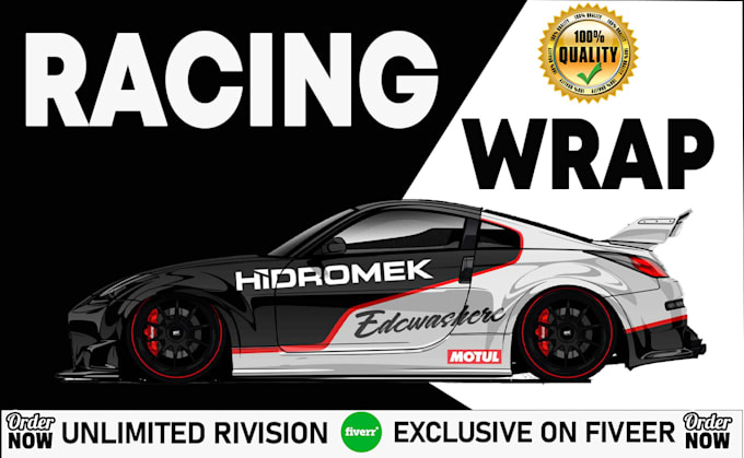 Gig Preview - Do professional racing car wrap design,car wrap,vahicle wrap design