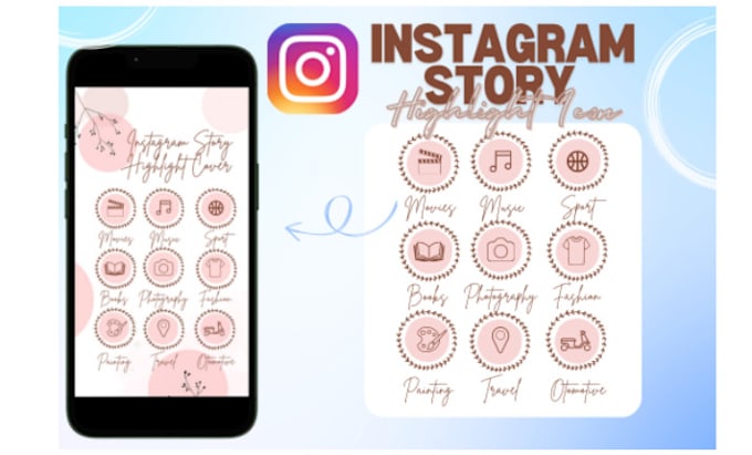 Gig Preview - Create instagram story highlight icon within 6 hours