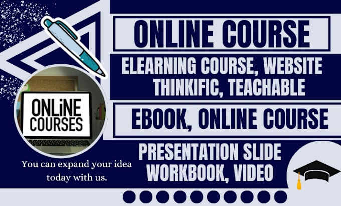 Gig Preview - Create online course content, develop elearning course curriculum website, video