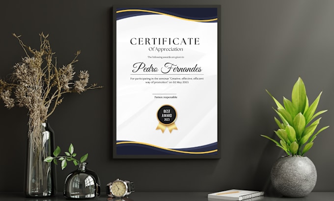 Gig Preview - Design professional custom certificates and diplomas