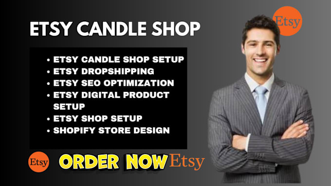 Gig Preview - Setup etsy candle shop scented candle shop etsy shop design candle shopify store