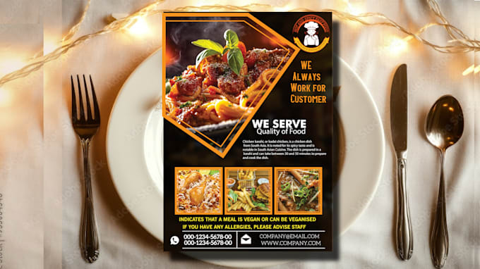 Gig Preview - Do restaurant menu, catering menu or event flyer and postcard design