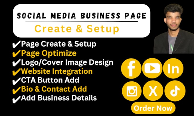 Gig Preview - Professional social business page create and setup