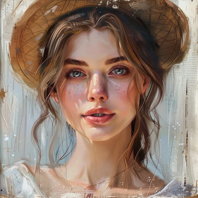 Bestseller - do hand draw realistic digital oil painting portrait