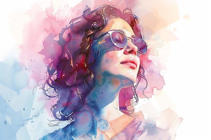 Gig Preview - Create watercolor portrait illustration