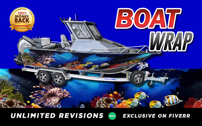 Gig Preview - Do boat wrap design ,vehicle wrap, sea boat, ship wrap design