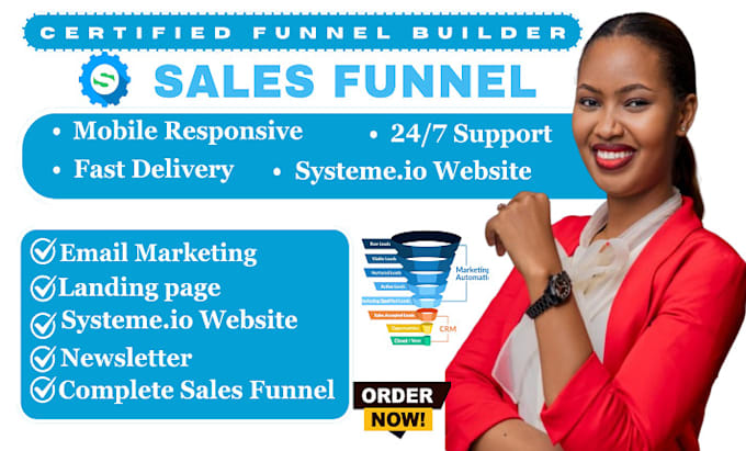 Gig Preview - Create high converting systeme io sales funnel landing page systeme io funnel