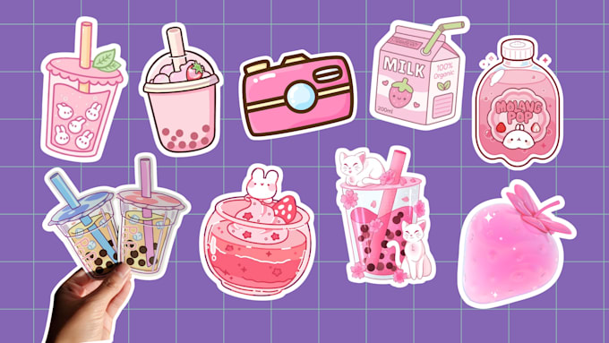 Gig Preview - Do cute kawaii stickers and custom doodle illustrations