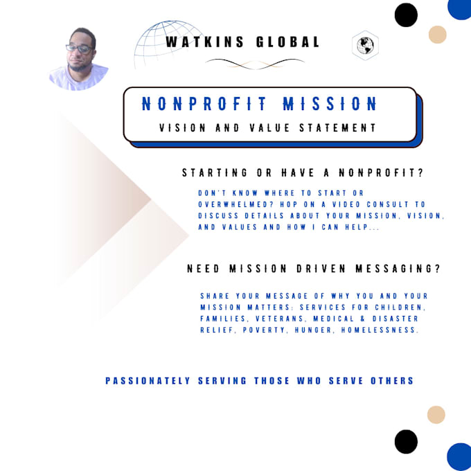 Gig Preview - Craft a compelling nonprofit mission and values statement