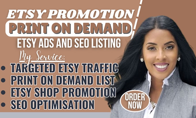 Gig Preview - Do etsy print on demand etsy seo organic traffic etsy ads shop promotion sales