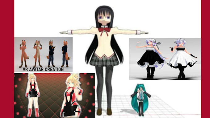 Bestseller - model your character in 3d or  mmd, fnf, convert or repair sfm, koikatsu to mmd