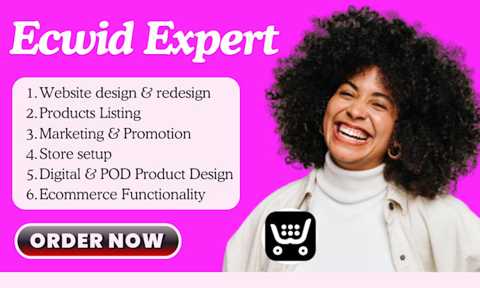 Gig Preview - Design or redesign ecwid store ecwid store setup, bigcommerce, bigcartel store