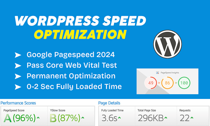 Gig Preview - Speed up wordpress website for google pagespeed insights