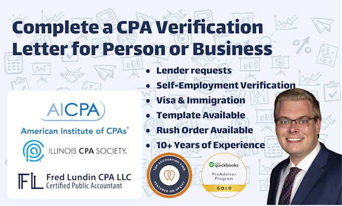 Gig Preview - Complete a CPA verification letter for business owner