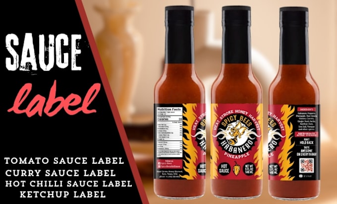 Gig Preview - Design a captivating hot sauce label, seasoning, spice label and jar label