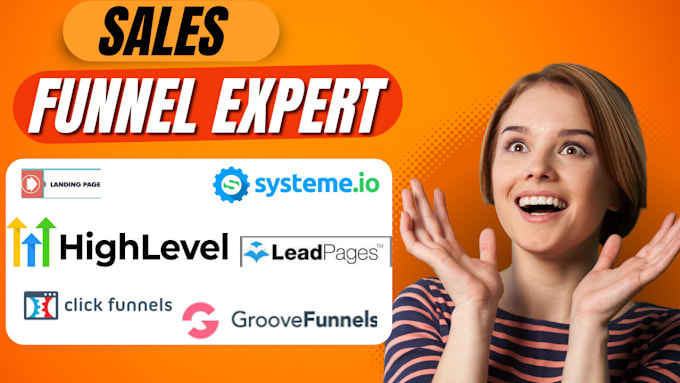 Gig Preview - Build sales funnel in system io clickfunnels landing page kajabi leadpages