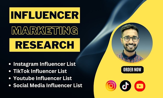 Gig Preview - Do top influencer list on instagram, tiktok, and youtube