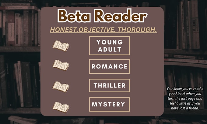 Gig Preview - Beta read your novel and provide feedback