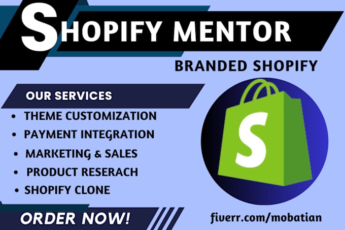 Gig Preview - Branded shopify dropshipping store shopify mentor shopify website shopify clone