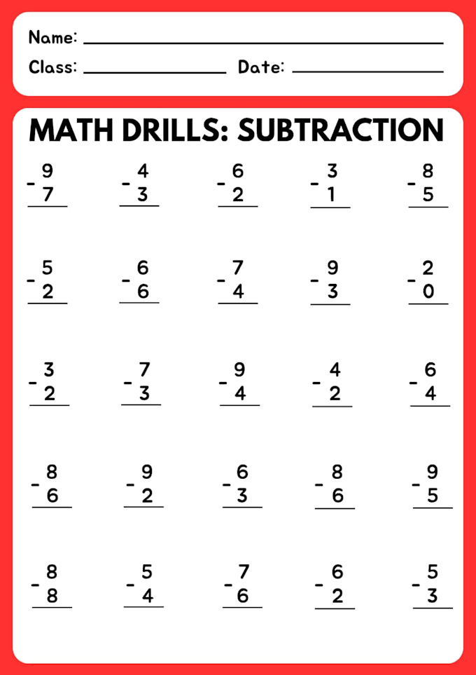 Gig Preview - Made basic math worksheets