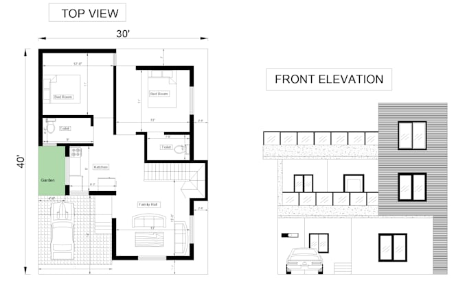 Gig Preview - Create high quality 2d house plan and its elevation