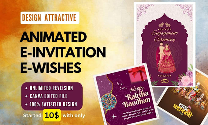 Gig Preview - Design animated e wishes, e card for your events