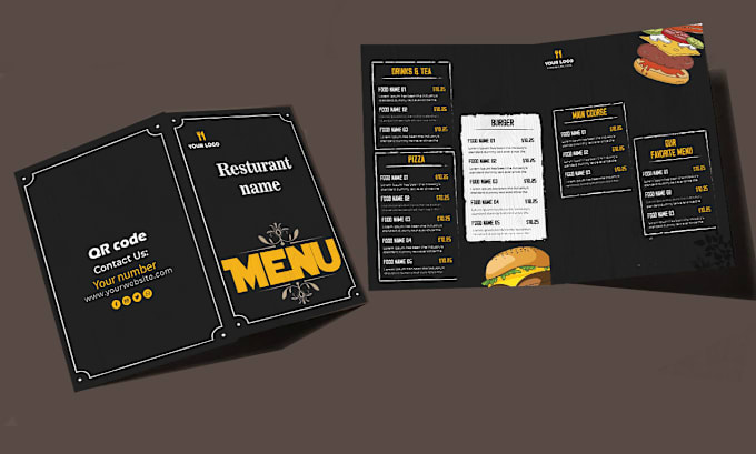 Gig Preview - Design food poster, menu and banner for your restaurant