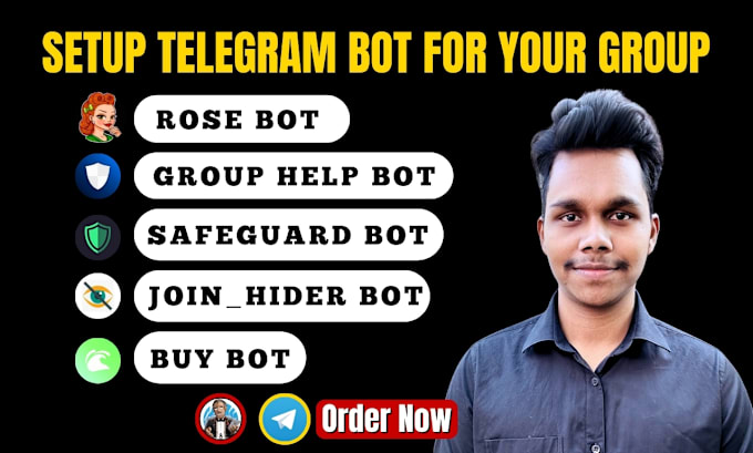 Gig Preview - Create telegram group bot and setup a professional bot for your group