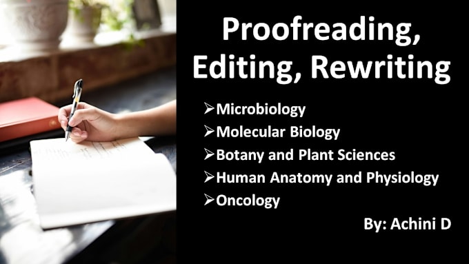 Gig Preview - Proofread, edit and rewrite your biology documents