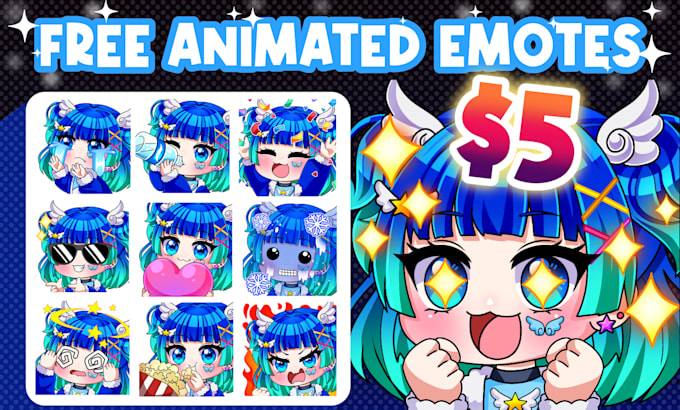 Gig Preview - Draw twitch animated emotes or sub badges for vtuber model