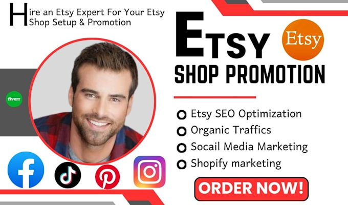 Gig Preview - Do etsy shop promotion etsy marketing to boost etsy sales, etsy traffic etsy seo