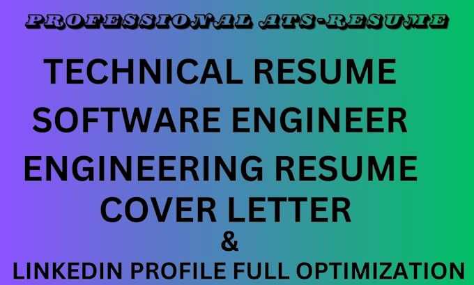 Gig Preview - Write engineering resume tech resume software engineer cover letter CV writing