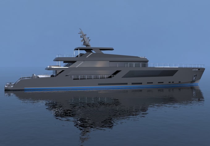 Gig Preview - Yacht design 3d model 3 render and drawing