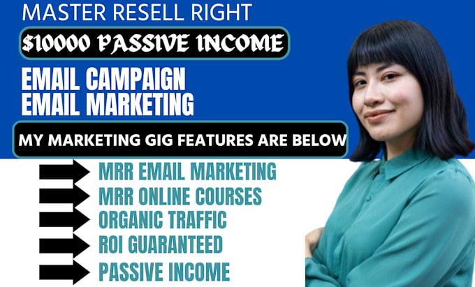 Gig Preview - Promote master resell right, online course with email marketing, passive income