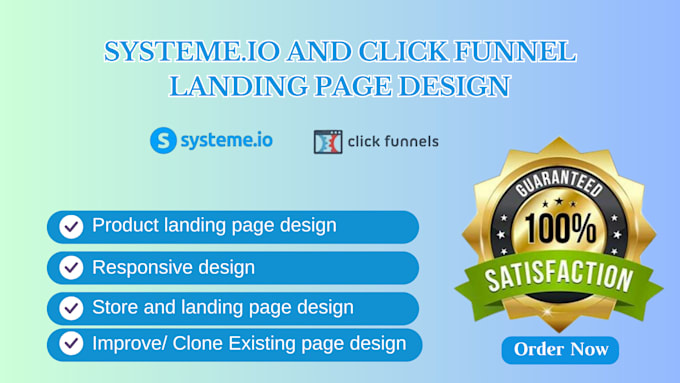 Gig Preview - Build high converting sales funnels on systeme io and clickfunnels