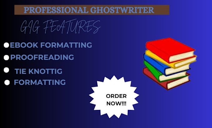 Gig Preview - Be self help ebook writer,ghostwrite ebook ghostwriting, do book promotion