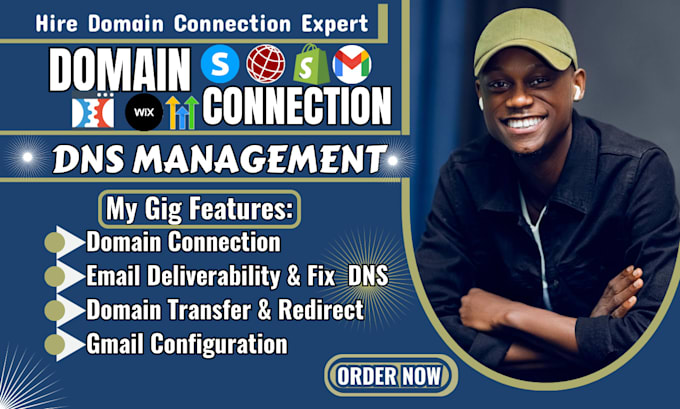 Gig Preview - Connect domain configure domain to gmail, or fix shopify dns errors, systeme io