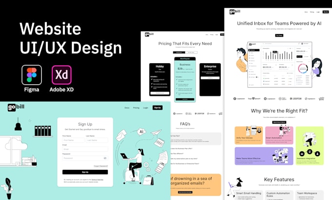 Gig Preview - Design website and apps in figma or adobe xd