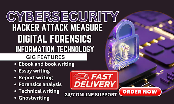 Gig Preview - Write your cybersecurity, digital forensics, technical writing, information tech