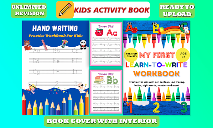 Gig Preview - Make amazing kids worksheets, kid activity book coloring books for KDP