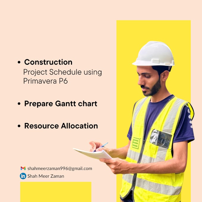 Gig Preview - Prepare gantt chart of construction project using primavera p6