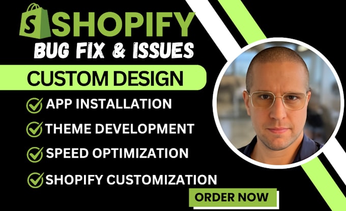 Gig Preview - Do shopify custom coding shopify bug fix shopify developer shopify customization