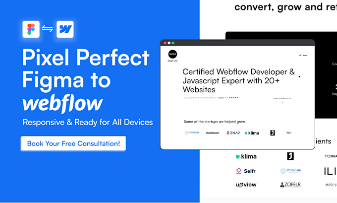 Bestseller - convert any figma to webflow website design