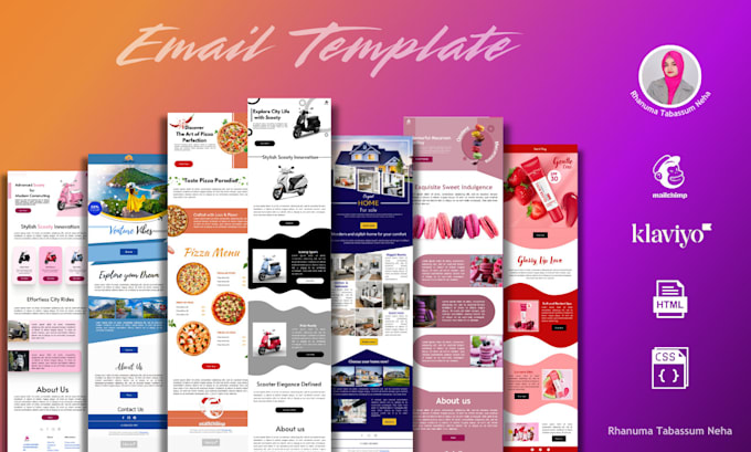 Bestseller - design custom responsive mailchimp and klaviyo HTML email templates for you