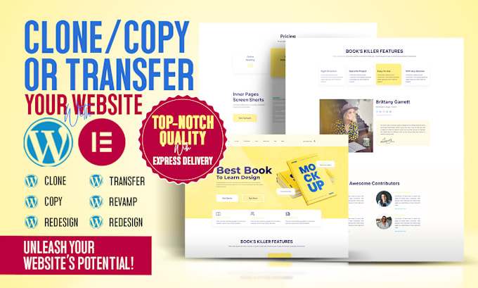 Gig Preview - Transfer copy clone revamp duplicate or redesign any website using elementor pro